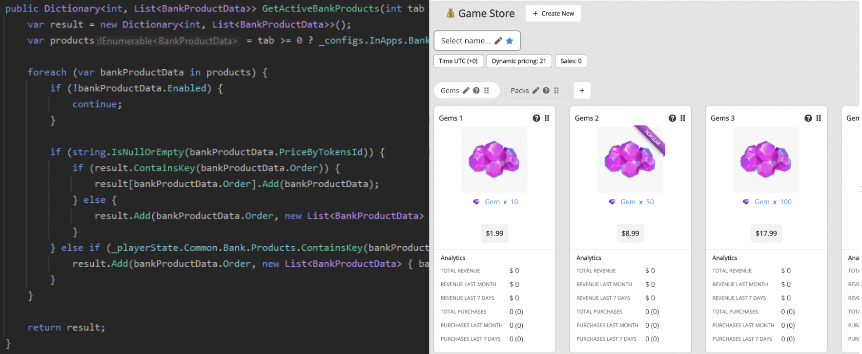 Hardcoded vs dynamic shop