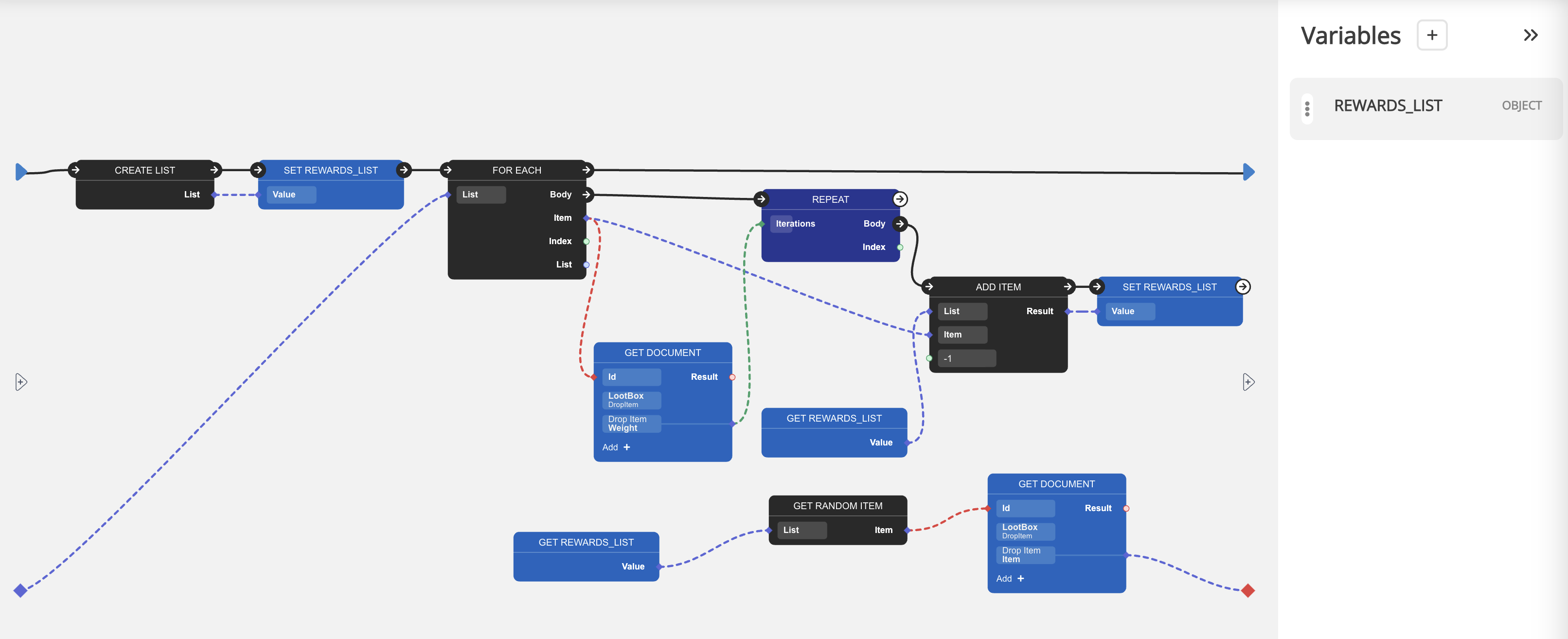 Visual scripting Balancy