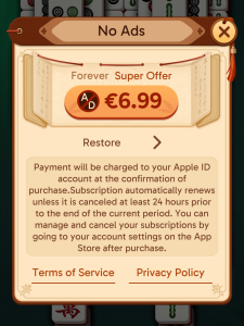 No Ads offer screenshot